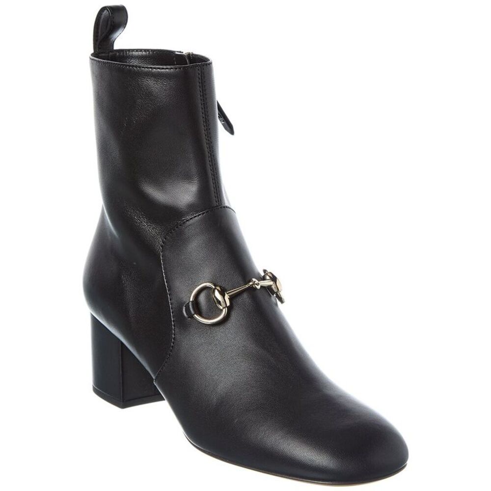 Gucci Horsebit Leather Bootie, Black